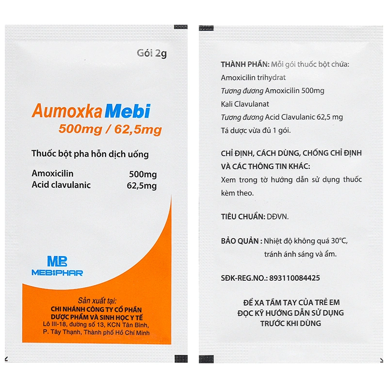 Aumoxka Mebi 500mg/62,5mg điều trị nhiễm khuẩn (10 gói x 2g) - 6